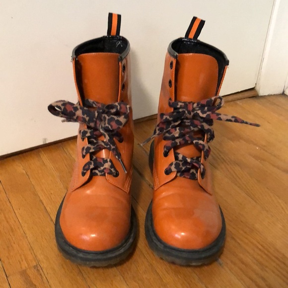 Orange Combat Boots - Picture 2 of 6